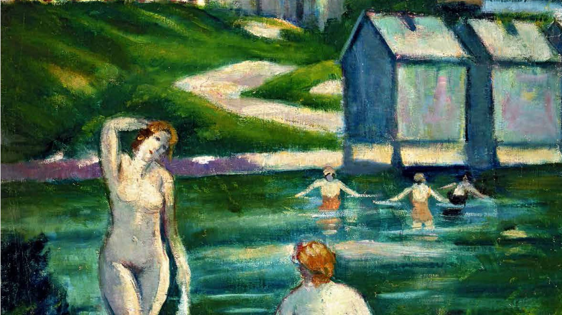 Painting by August Kallert, River Amper swimming area