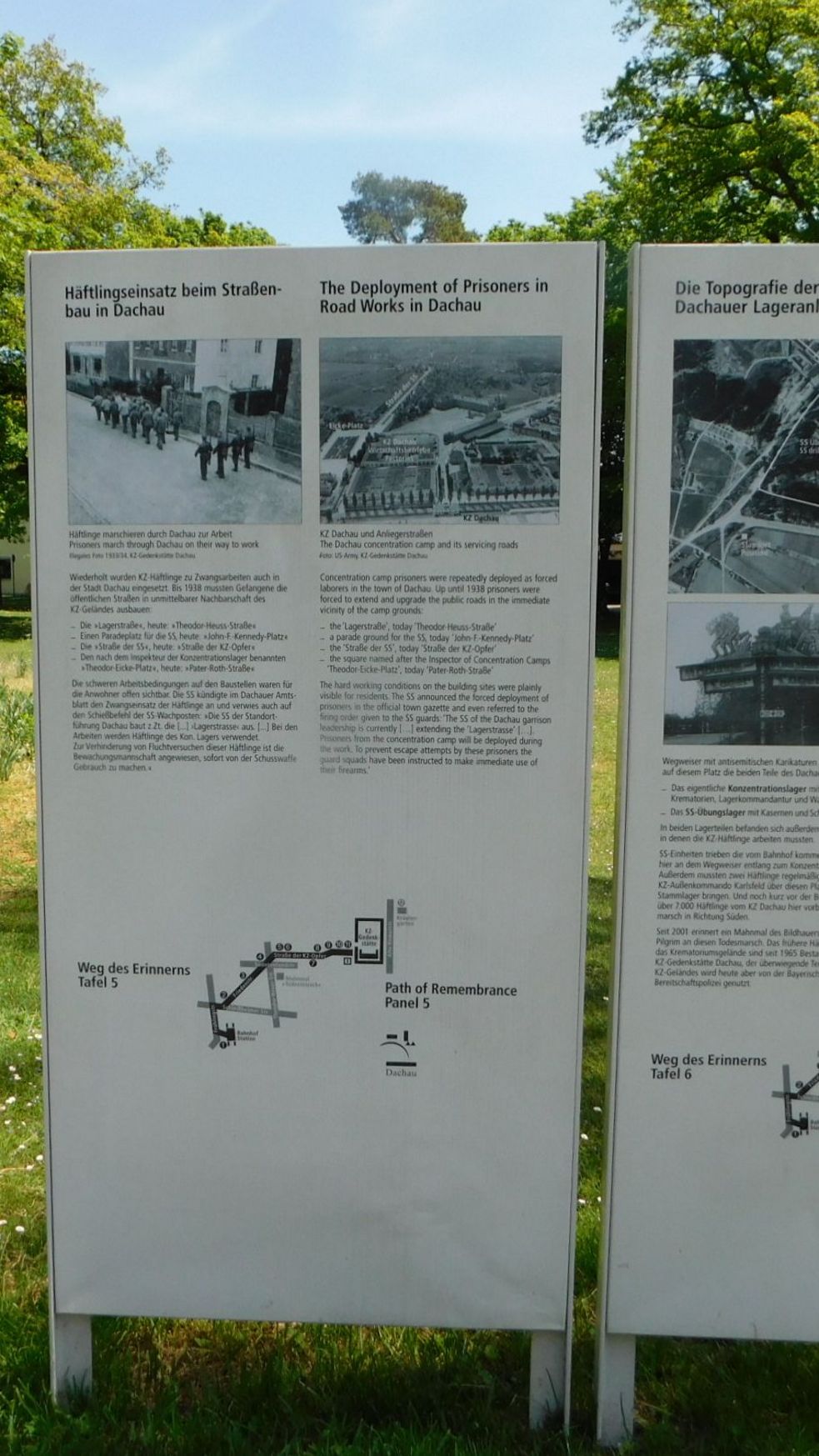 Photo of information tablet at the Path of Remembrance, photo: City of Dachau
