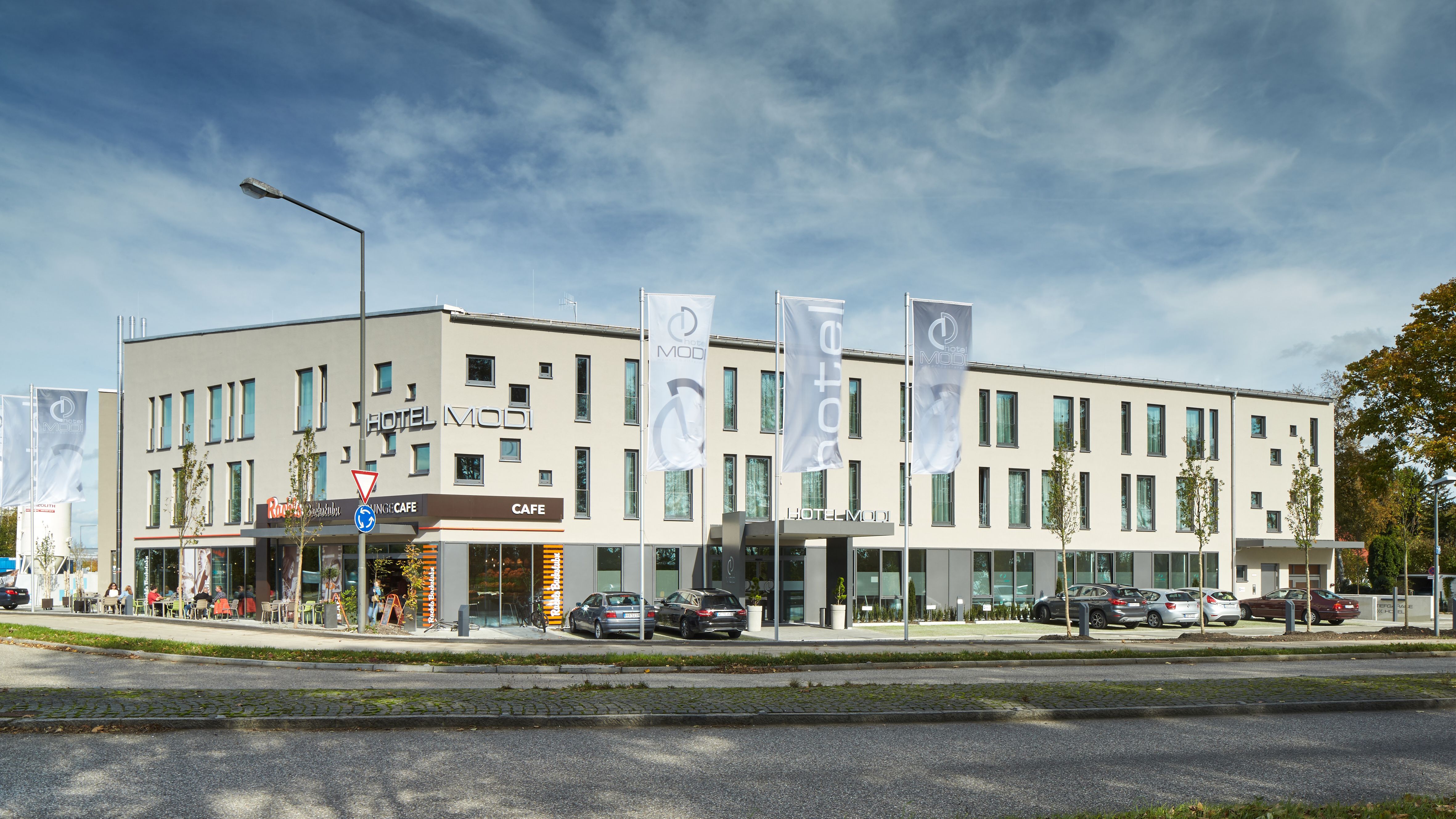 Illustration of exterior view of Hotel MODI, illustration: Hotel MODI