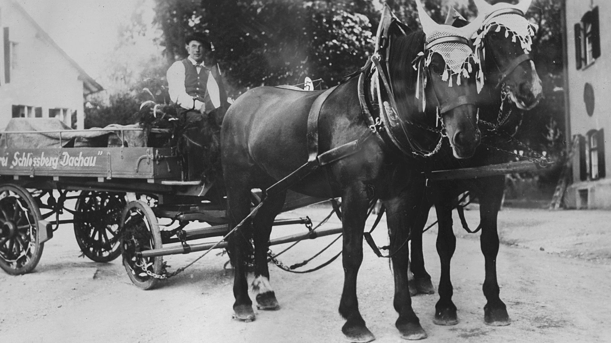 Historical beer wagon Dachau Castle Brewery, Photo: Dachau City Archive