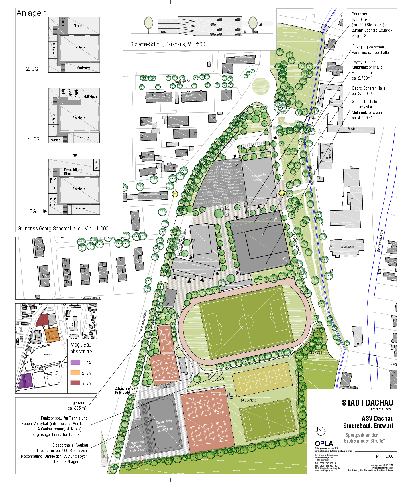Entwurf Städtebauplan Sportpark