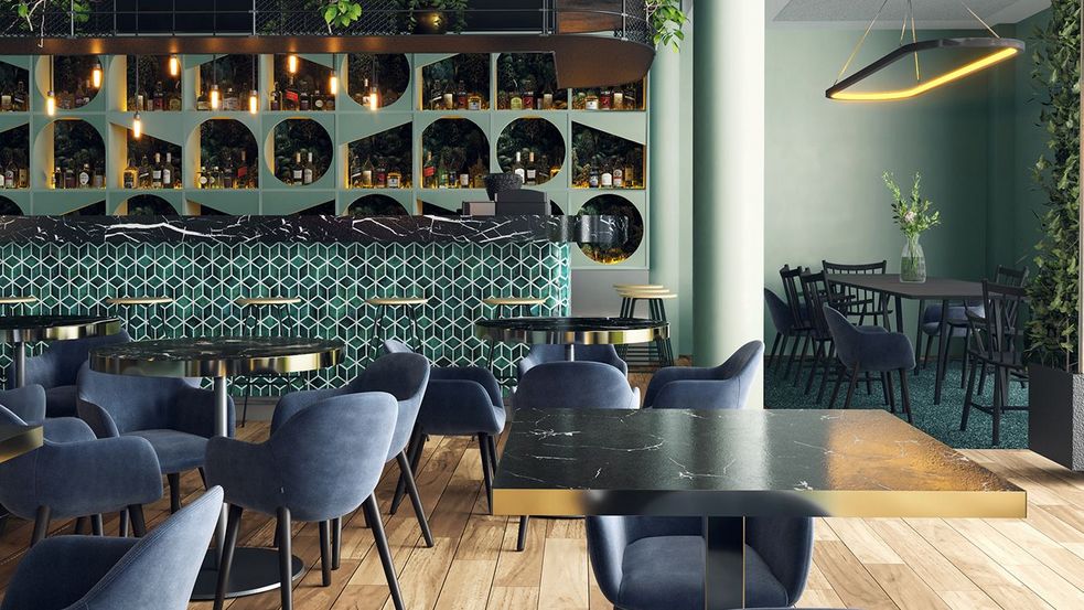 Photo of café area in Abasto Hotel in Dachau