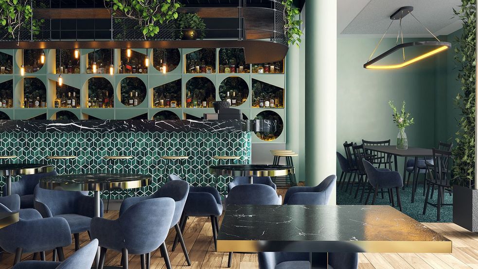 Photo of café area in Abasto Hotel in Dachau