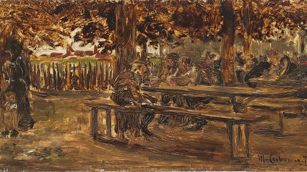 Ölgemälde von einem Biergarten, gemalt von Max Liebermann
