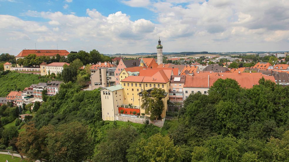 Areal photo of Dachau's old town silhouette in summer. Photo: City of Dachau