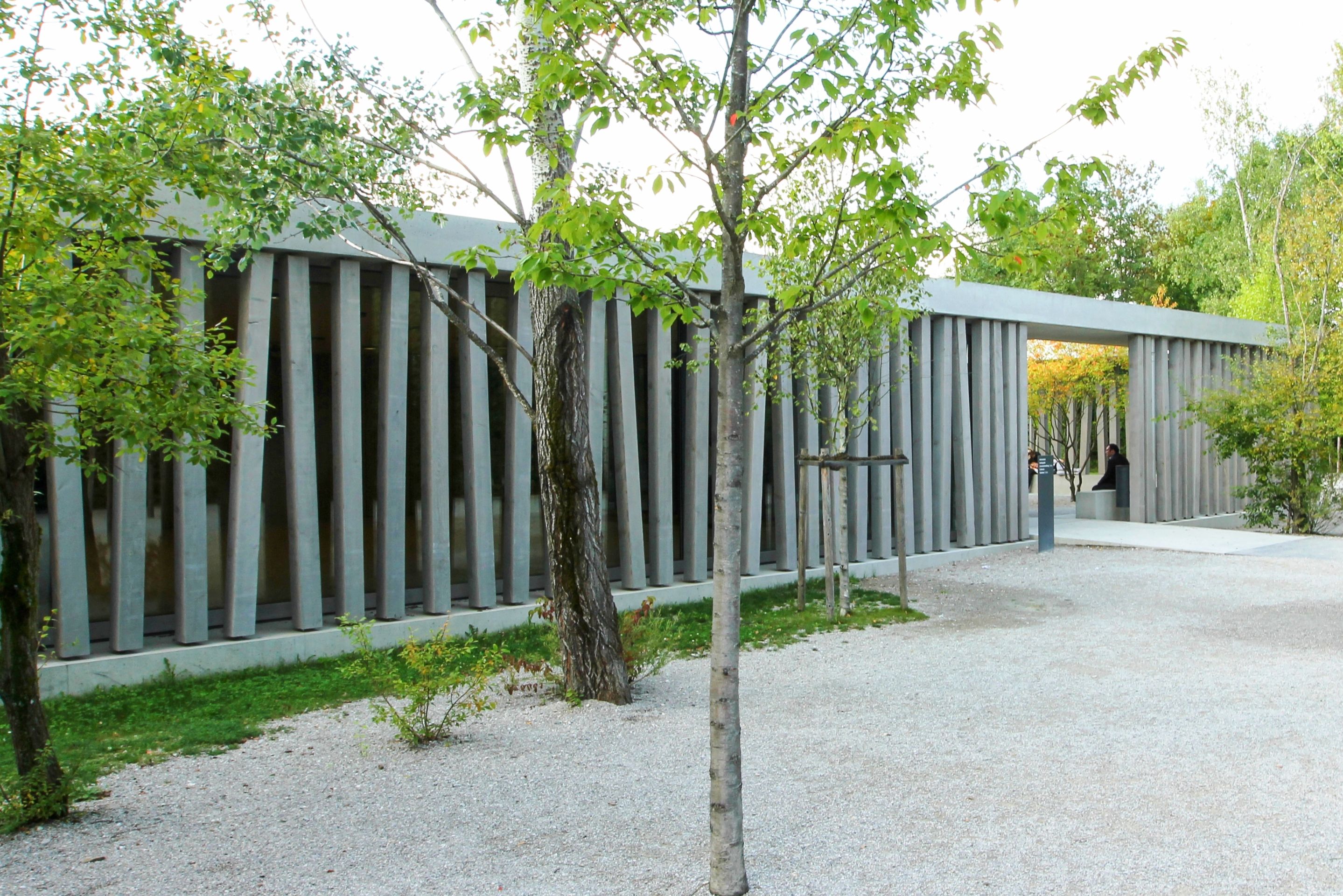Photo of exterior view of visitors' center of Dachau Concentration Camp Memorial Site. Photo: City of Dachau