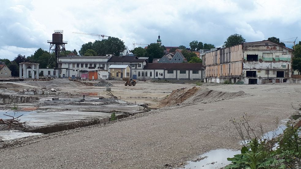 Baugelände von Ehem. MD-Papierfabrik im Sommer 2022