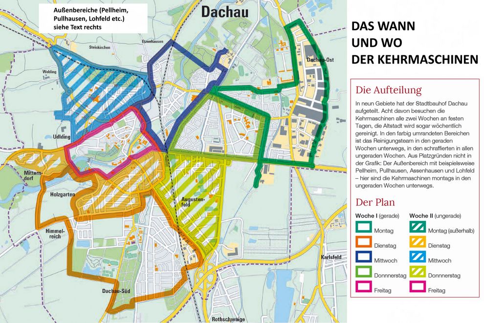 Kehrplan der Stadt Dachau zur Straßenreinigung