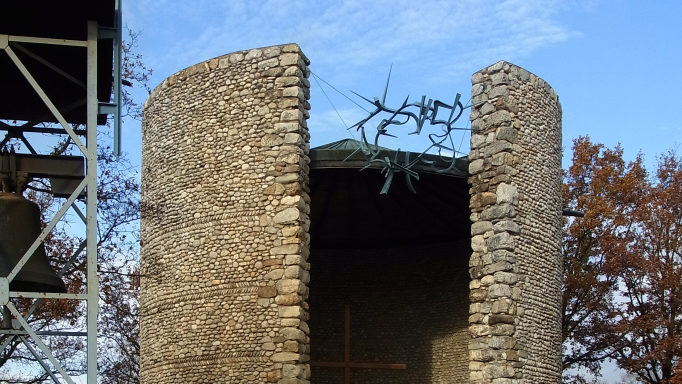 Mortal Agony of Christ Chapel on the premises of the concentration camp memorial Site in Dachau