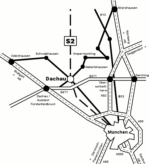 Anfahrt nach Dachau