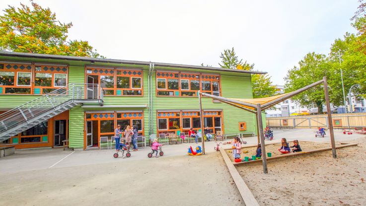 Außenbereich des Kindergarten Prinz Adalbert in Dachau