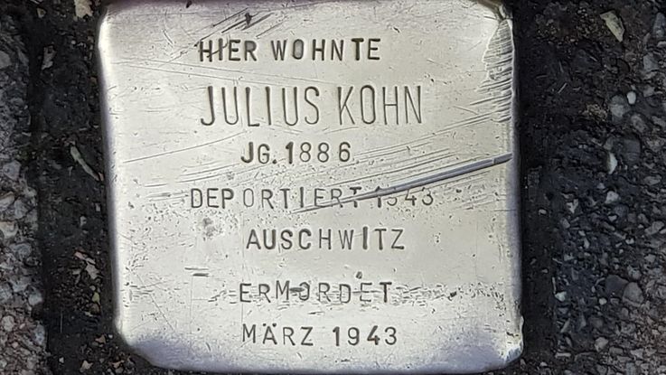 3 Stolpersteine in Dachau, in Gedenken an Vera und Hans Neumeyer und Julius Kohn